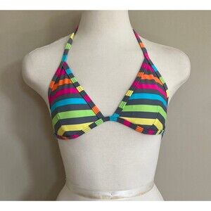 BNWOT Womens Striped Triangle Strappy Bikini Top by Xhilaration sz small